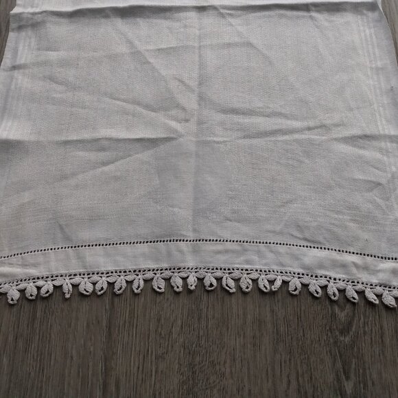 Vintage Crochet Trimmed Tea Towel Kitchen Dining Napkin - Picture 2 of 10